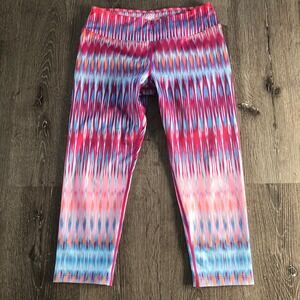 Prana Leggings Women's Small Roxanne Print Abstract Color-burst Capri‎